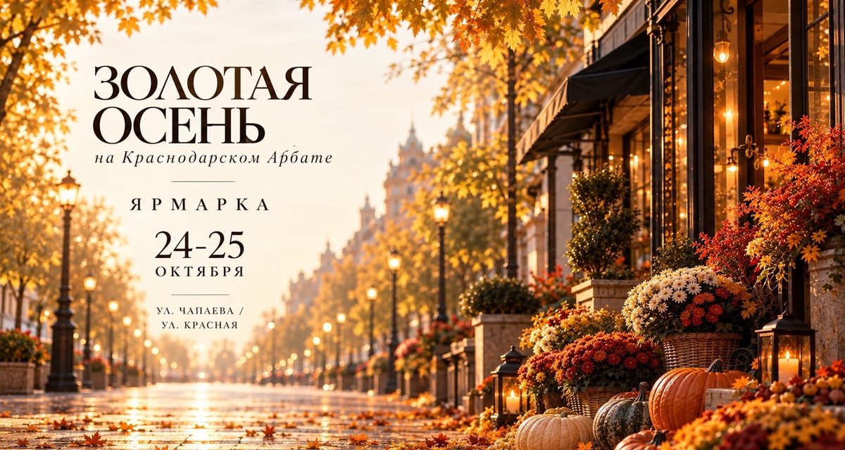 На краснодарском Арбате устроят осеннюю ярмарку с тыквами, цветами и товарами местных мастеров